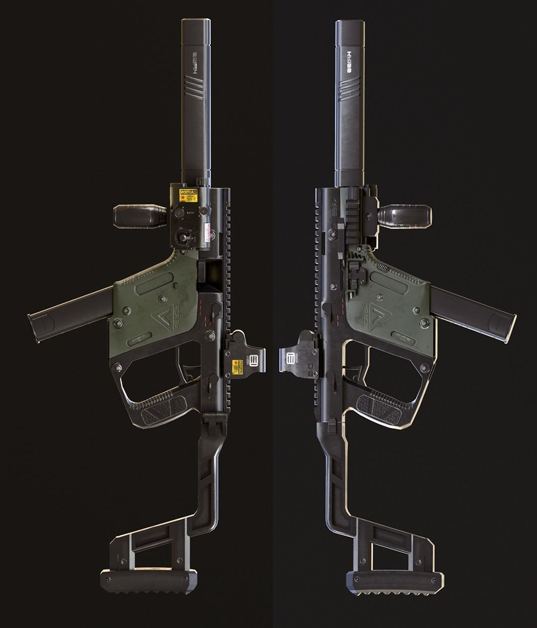 Kriss Vector Game Ready Gun Low-poly 3D model_3