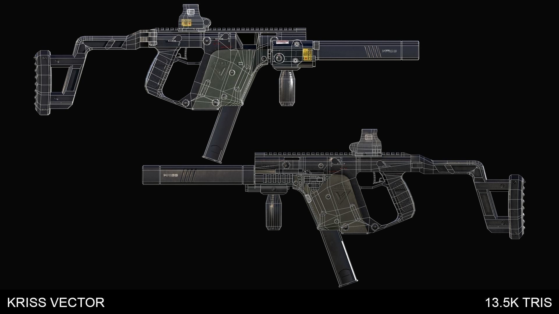 Kriss Vector Game Ready Gun Low-poly 3D model_2