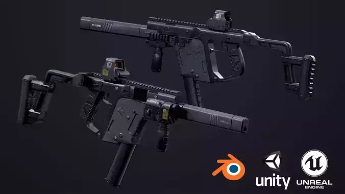 Kriss Vector Game Ready Gun Low-poly 3D model