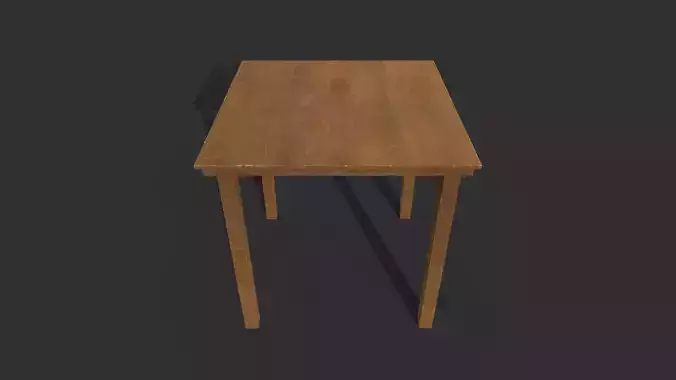 low poly table wooden