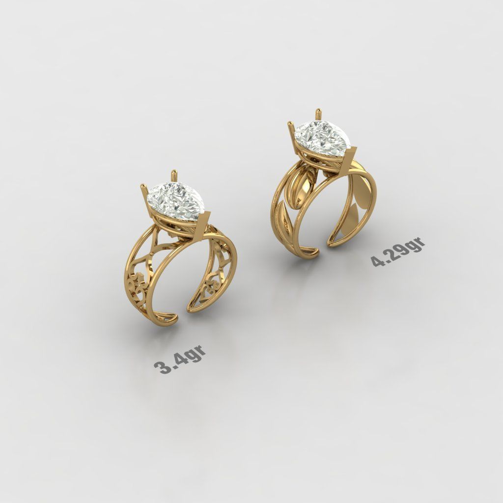 20  tear drop solitaire rings  3D model_10