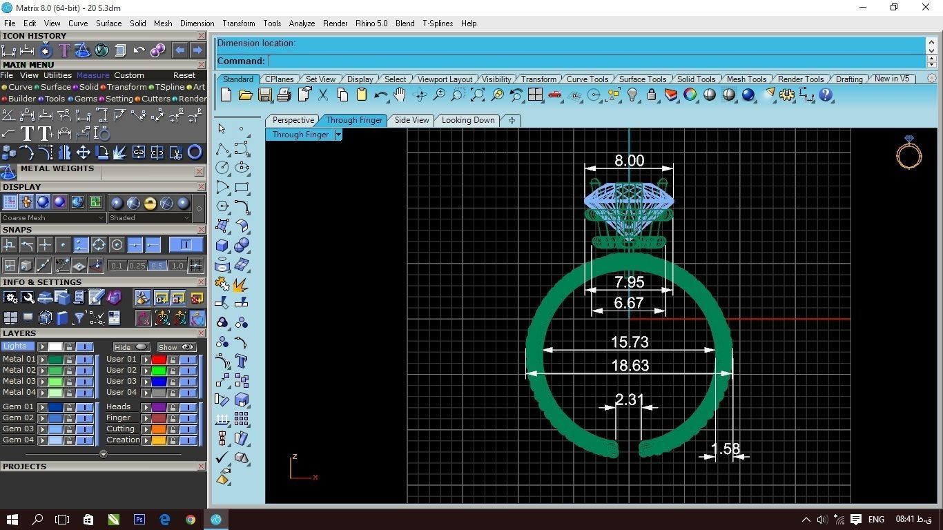 20  tear drop solitaire rings  3D model_12