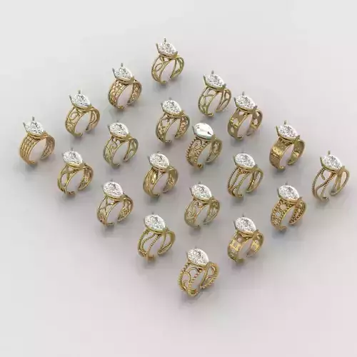20  tear drop solitaire rings 
