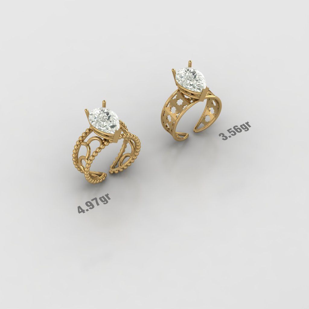20  tear drop solitaire rings  3D model_8