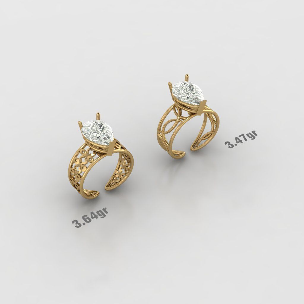 20  tear drop solitaire rings  3D model_7
