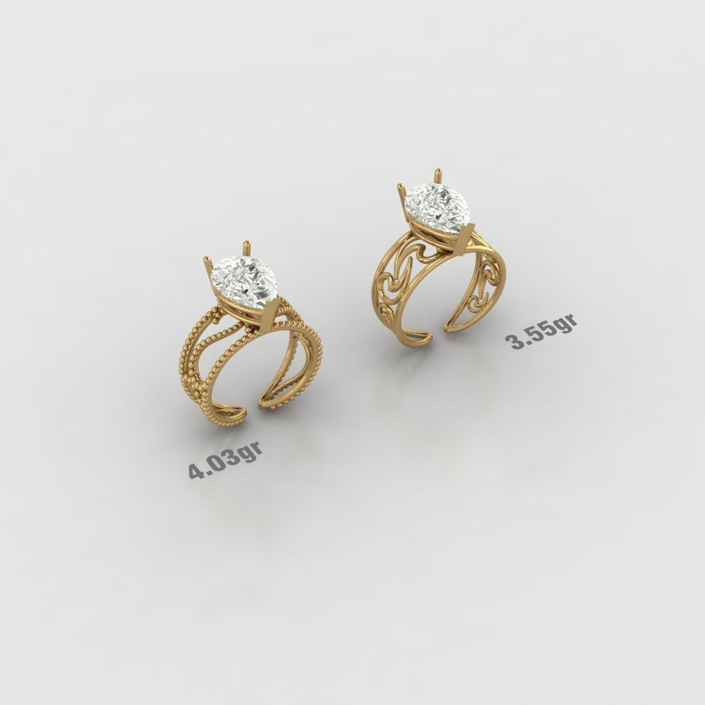 20  tear drop solitaire rings  3D model_9