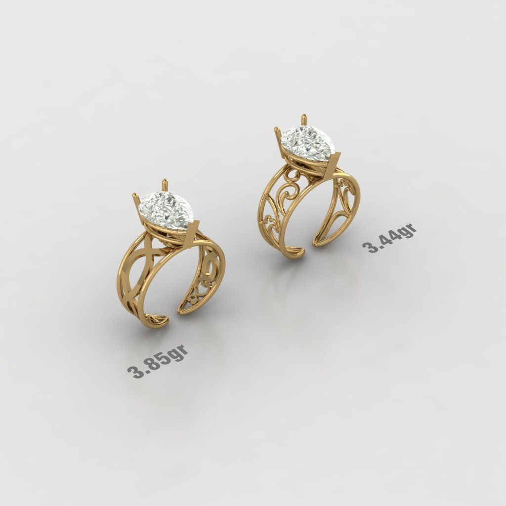 20  tear drop solitaire rings  3D model_11