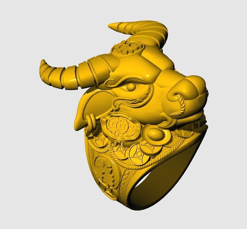 ring Buffalo style 3D print model_6