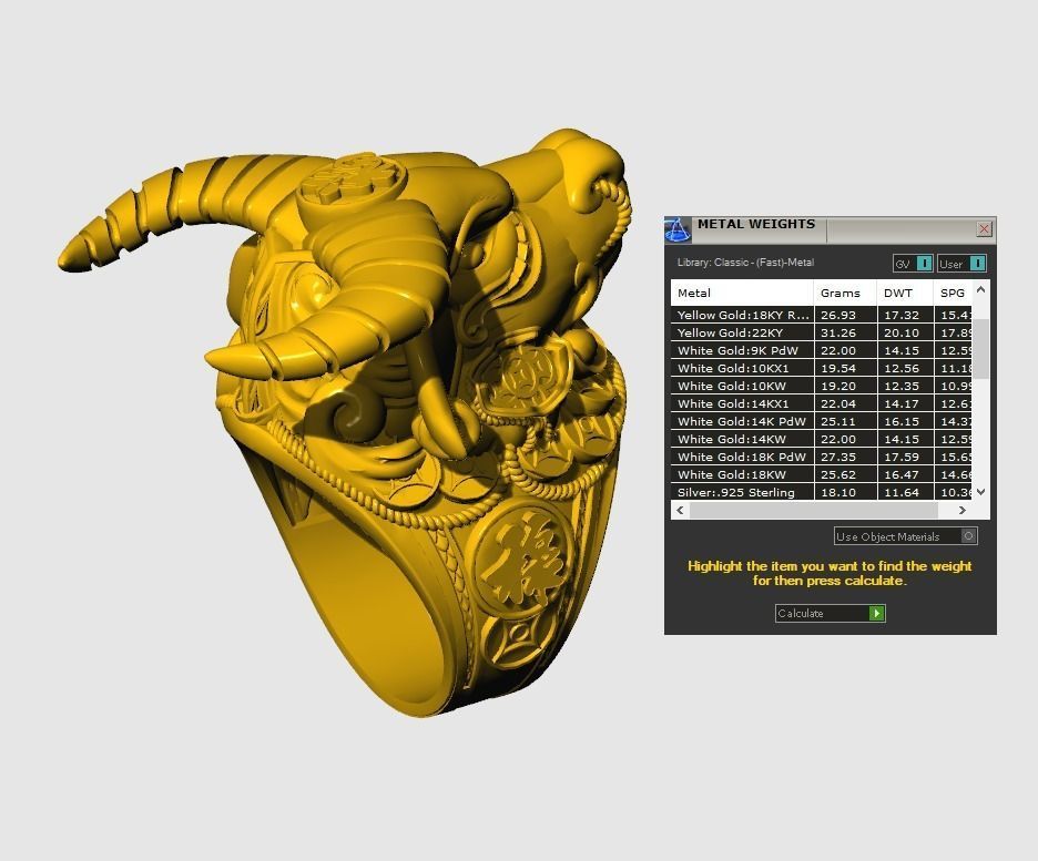 ring Buffalo style 3D print model_5