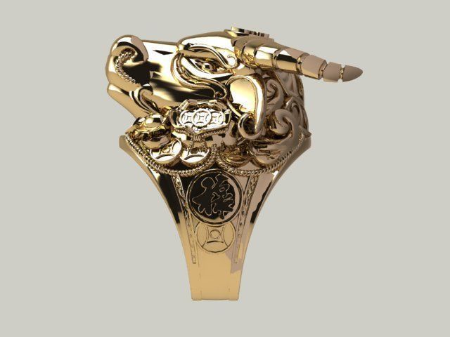 ring Buffalo style 3D print model_8