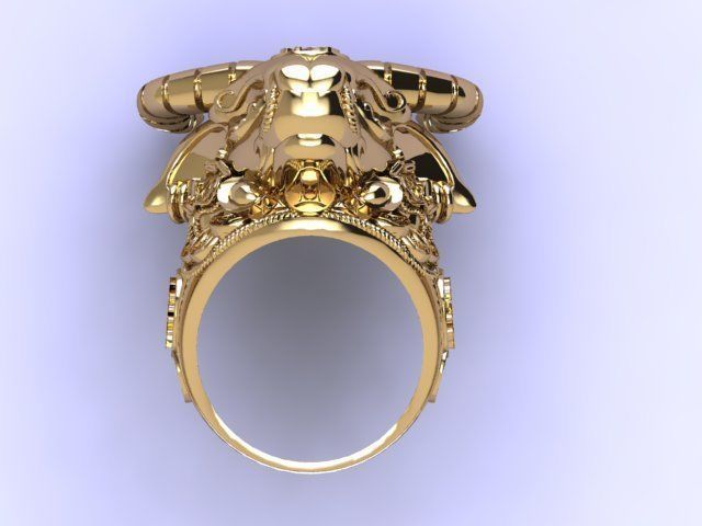 ring Buffalo style 3D print model_9