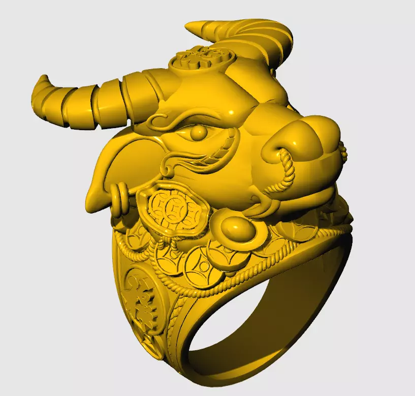 ring Buffalo style 3D print model_0