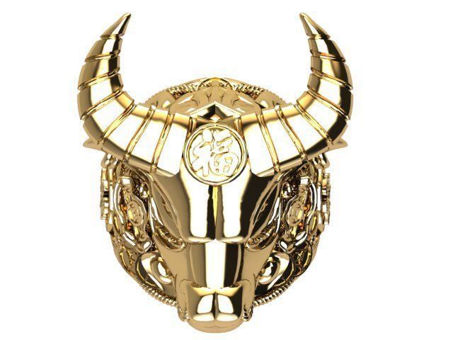 ring Buffalo style 3D print model_10