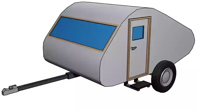 Low Poly Teardrop Camper Trailer
