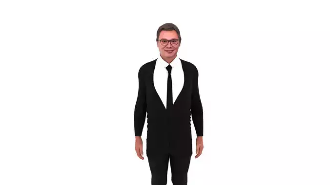 Aleksandar Vucic - President of Serbia Low-poly 3D model