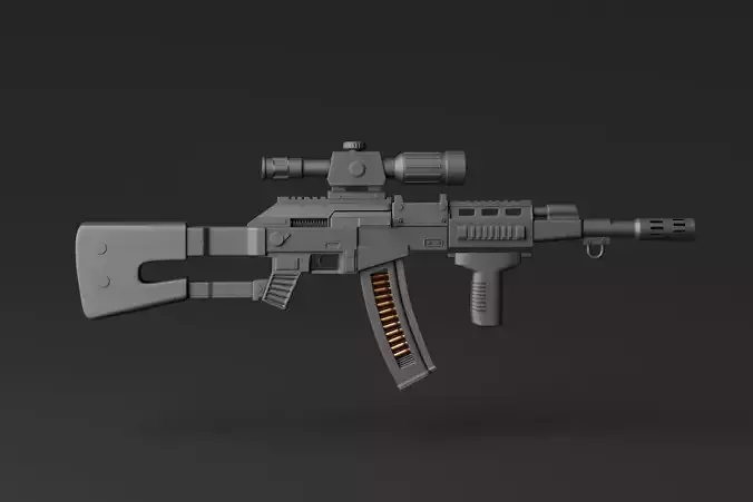 Assault Rifle Gun Low-poly 3D model