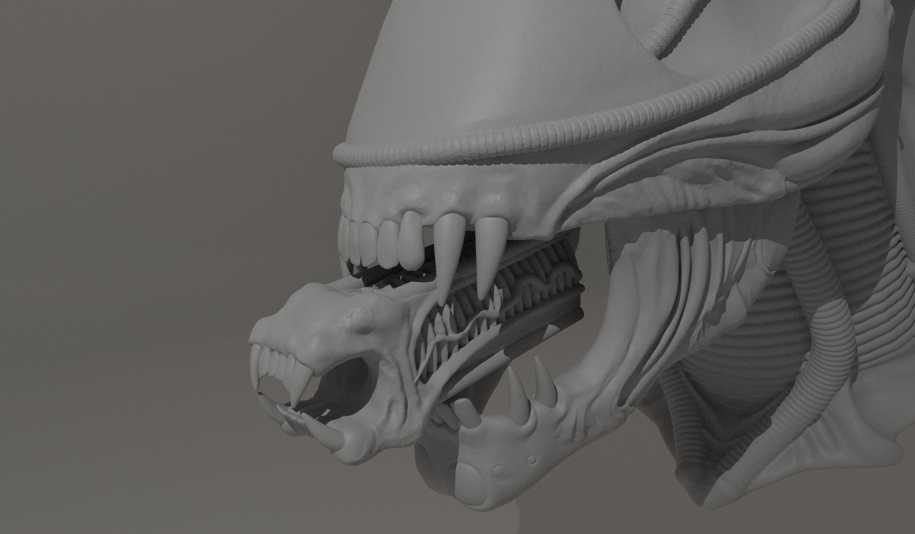 Aliens 1986 Screen Accurate Alien Warrior Head 3D Model 3D print model_4