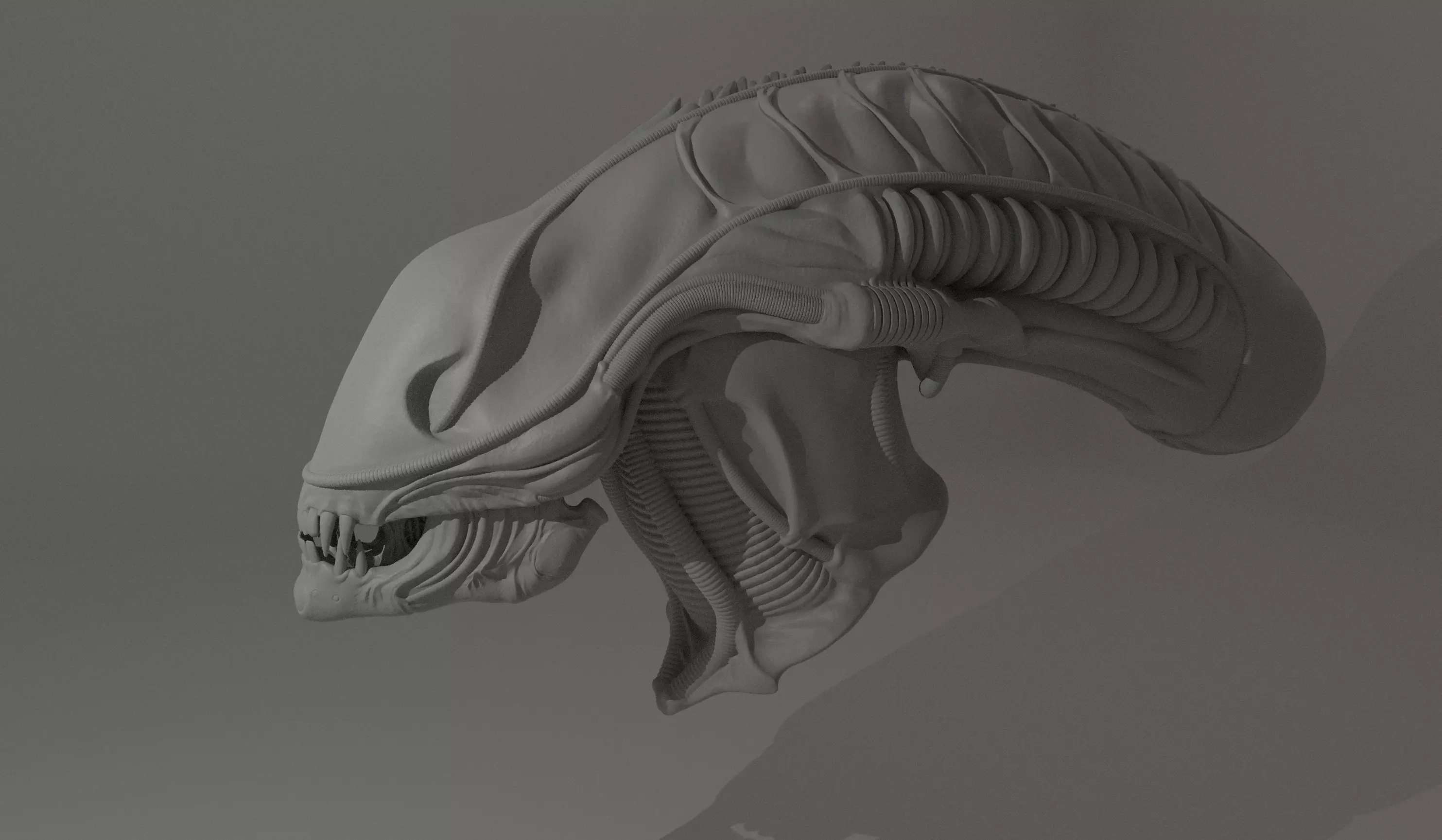 Aliens 1986 Screen Accurate Alien Warrior Head 3D Model 3D print model_0