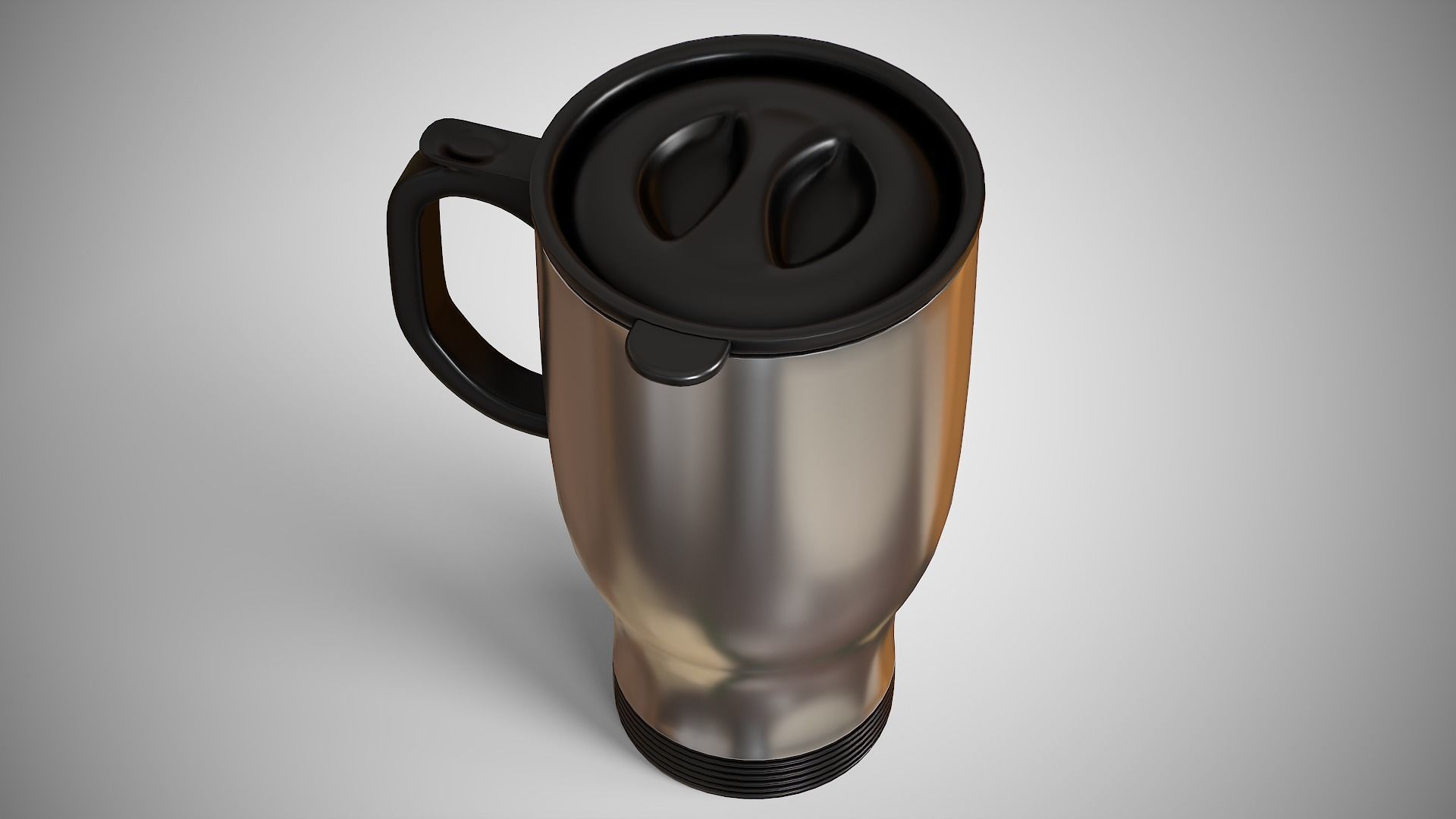 Travel Mug Silver Low-poly 3D model_5