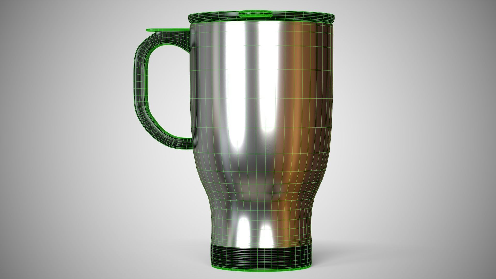 Travel Mug Silver Low-poly 3D model_11