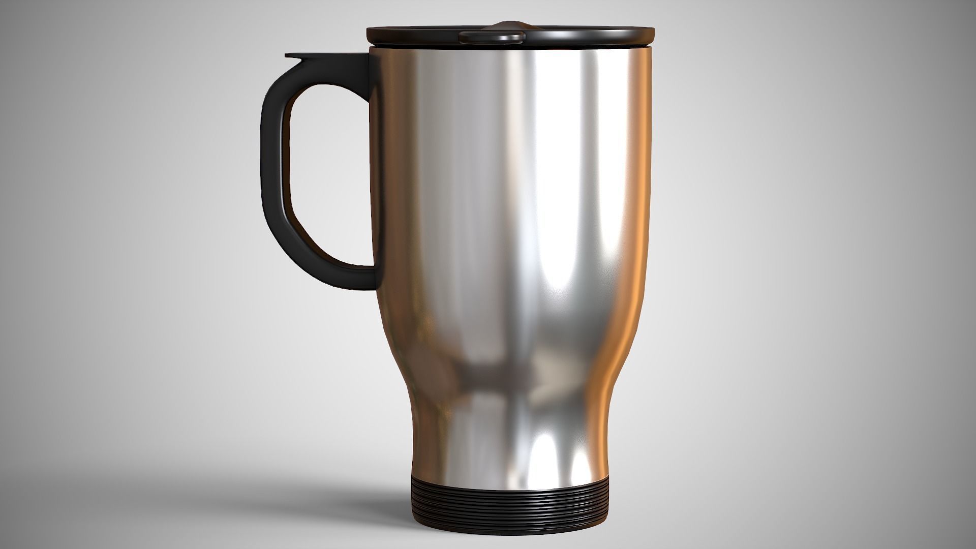 Travel Mug Silver Low-poly 3D model_3