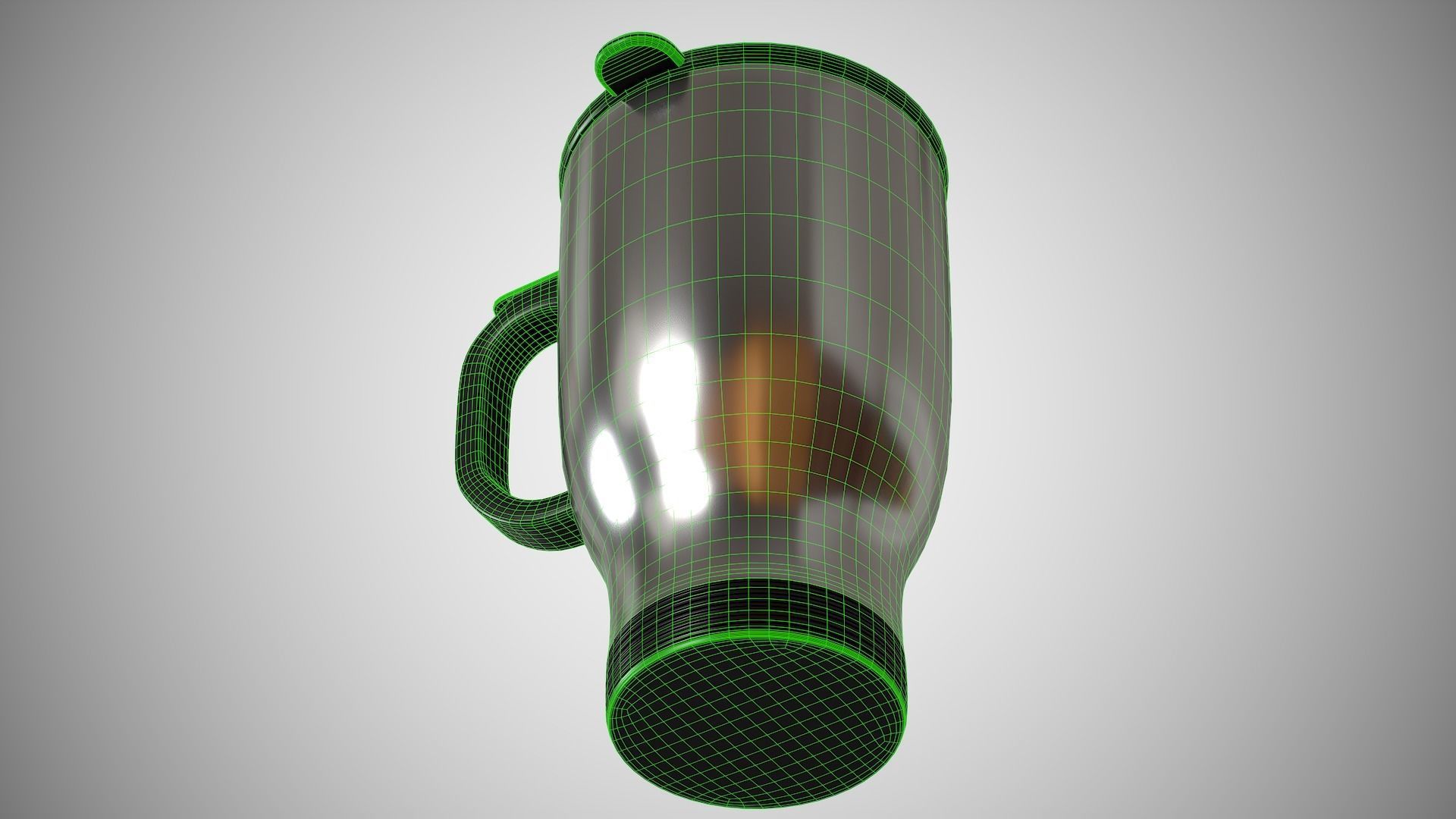 Travel Mug Silver Low-poly 3D model_13