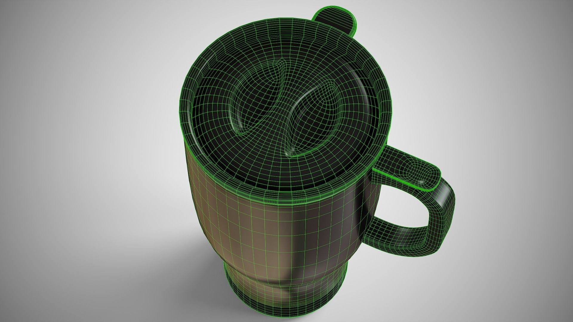 Travel Mug Silver Low-poly 3D model_14