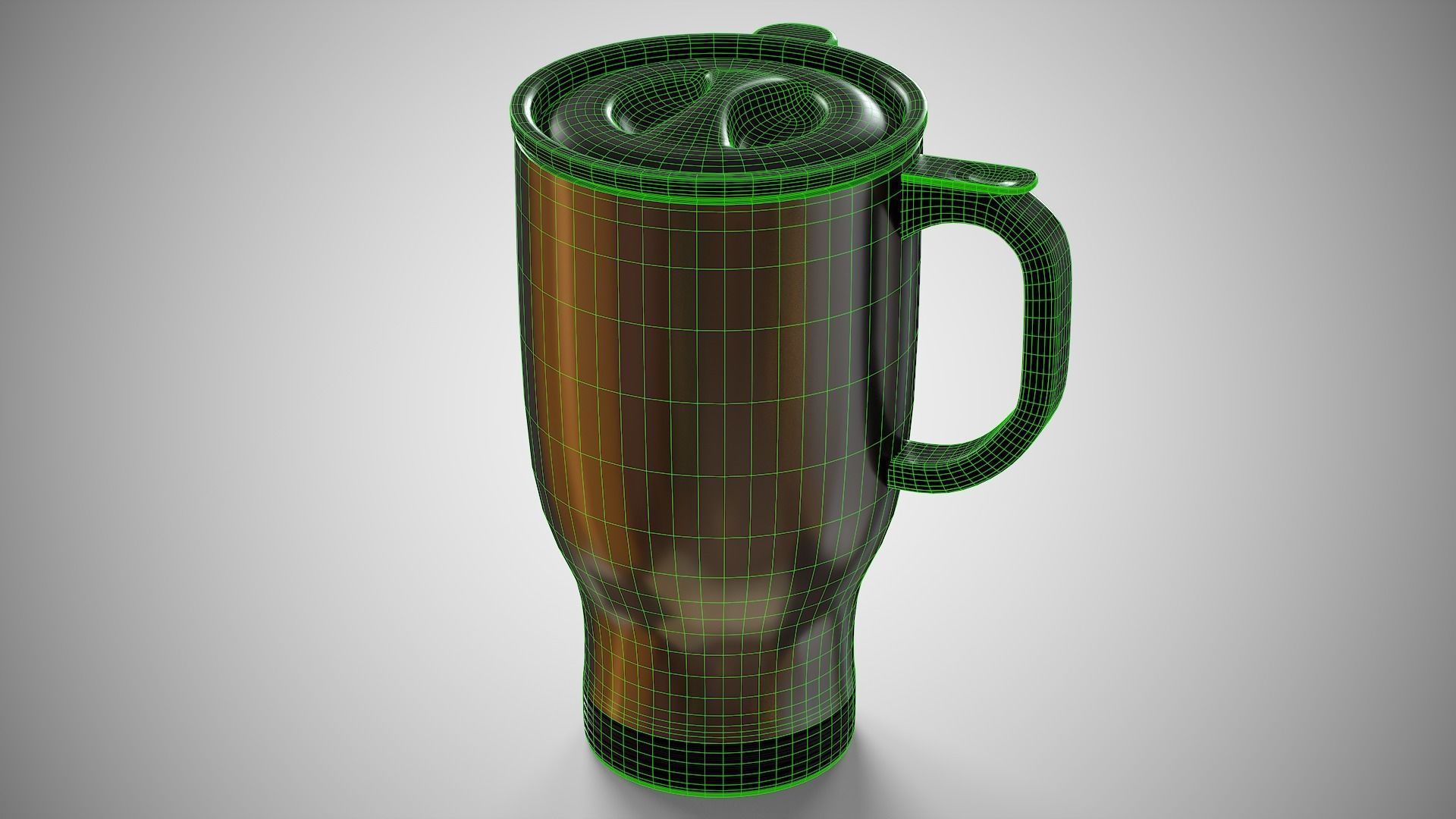 Travel Mug Silver Low-poly 3D model_12