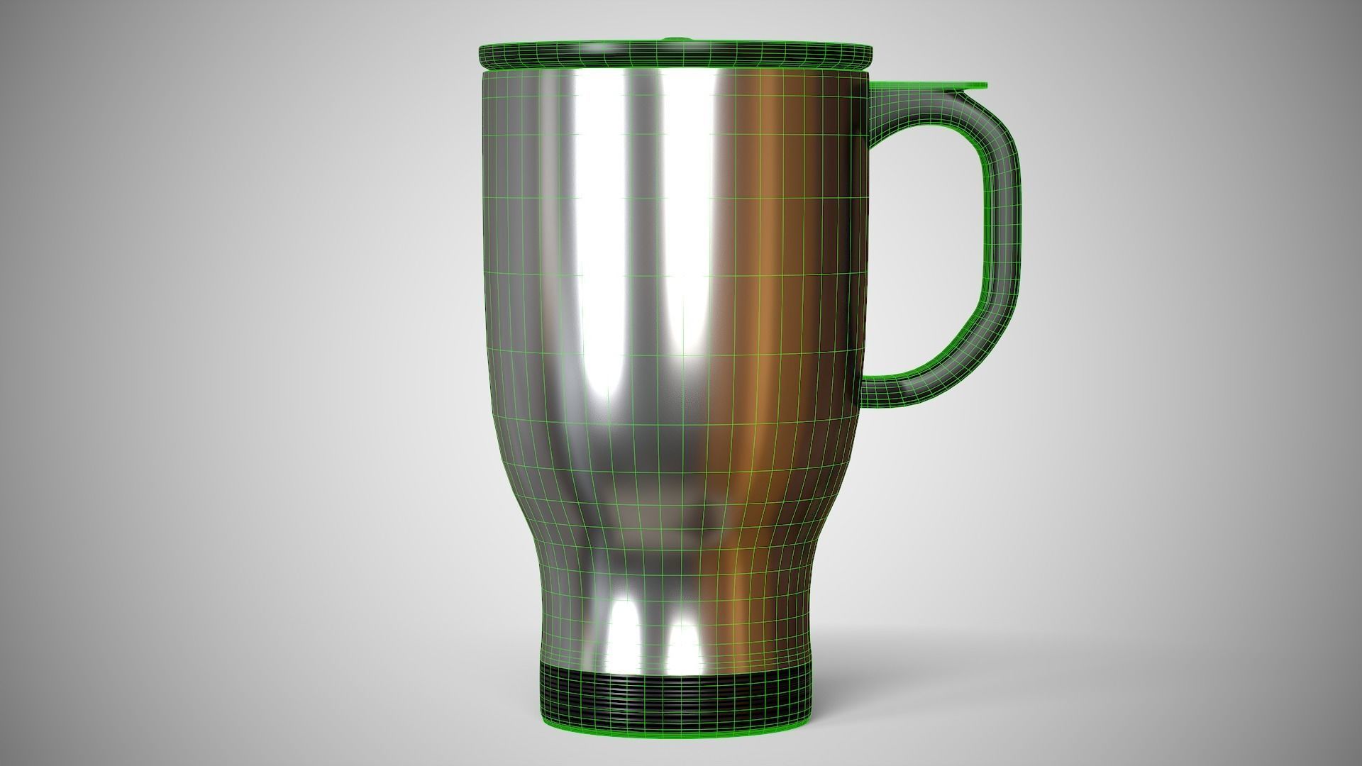 Travel Mug Silver Low-poly 3D model_10