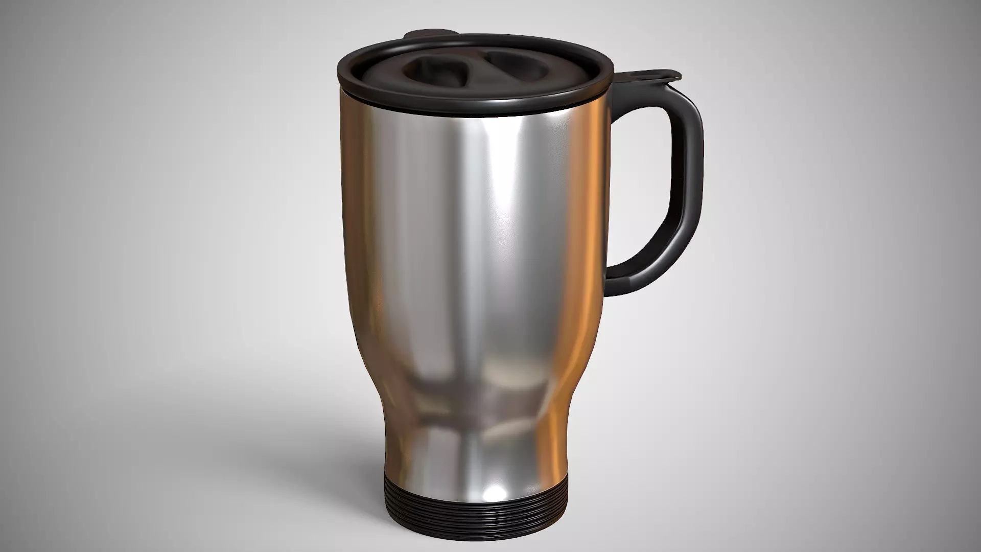 Travel Mug Silver Low-poly 3D model_0