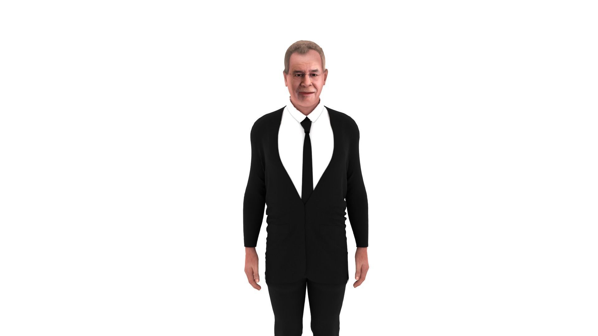 Alexander Van der Bellen - President of Austria Low-poly 3D model_1