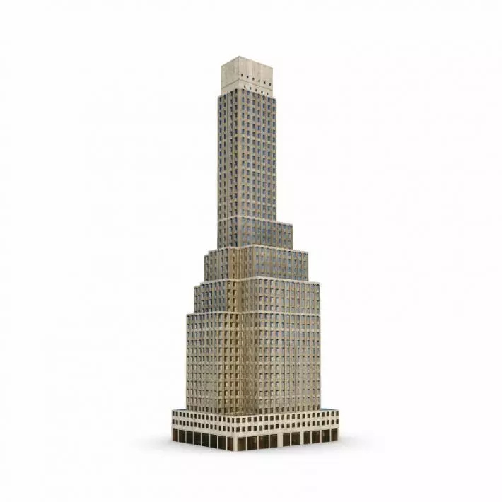 White 7 Tier Skyscraper 3D model_0