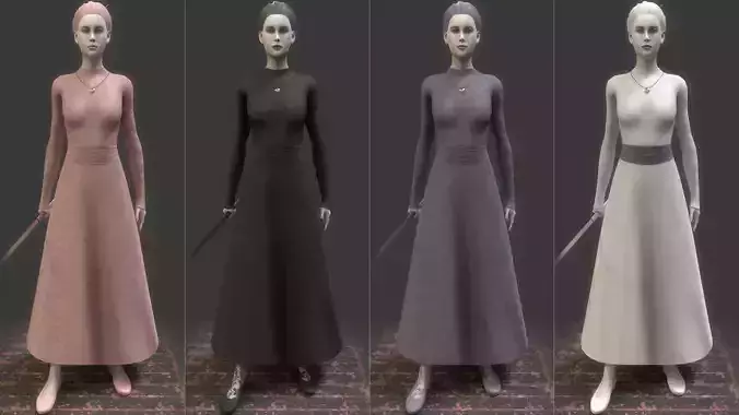 Noble Lady Low-poly 3D model