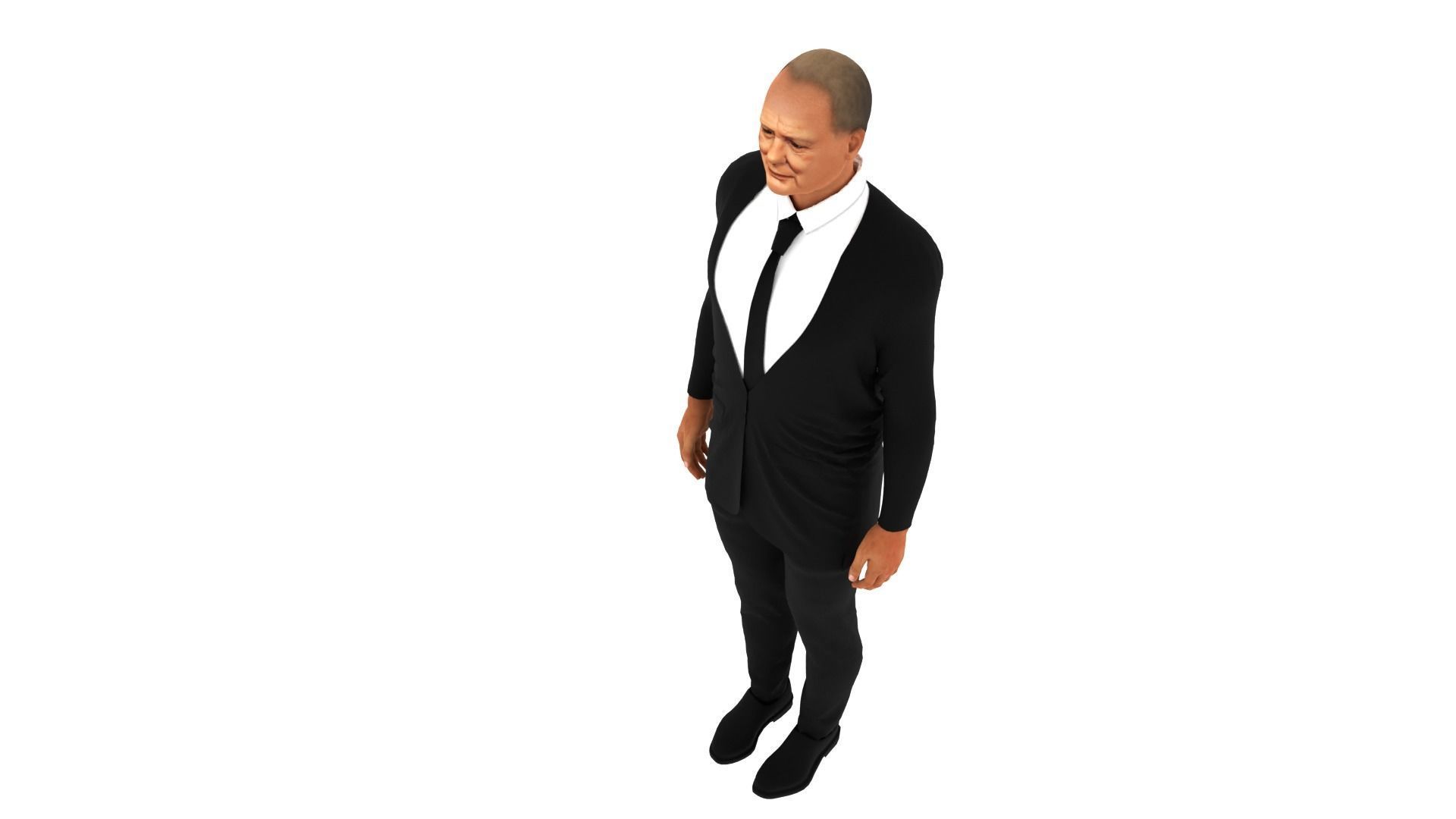 Winston Churchill Low-poly 3D model_7