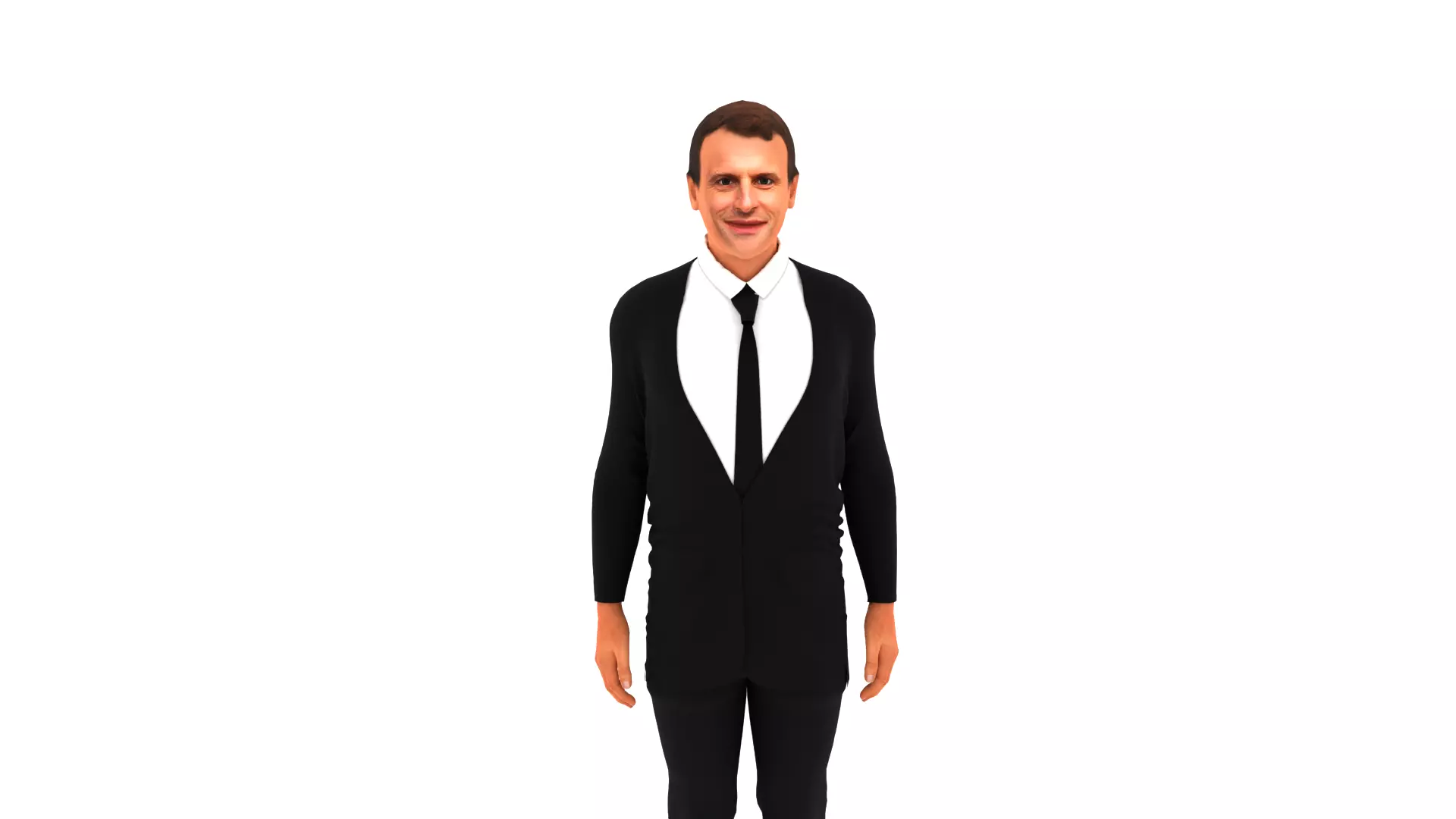 Emmanuel Macron - President of France Low-poly 3D model_0
