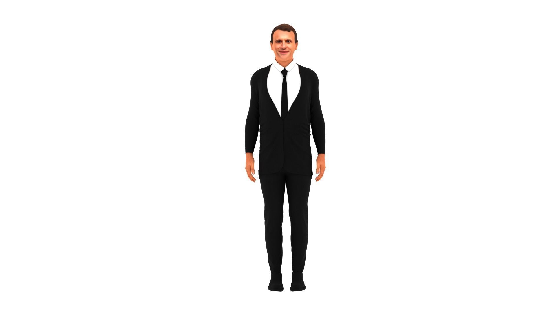 Emmanuel Macron - President of France Low-poly 3D model_5