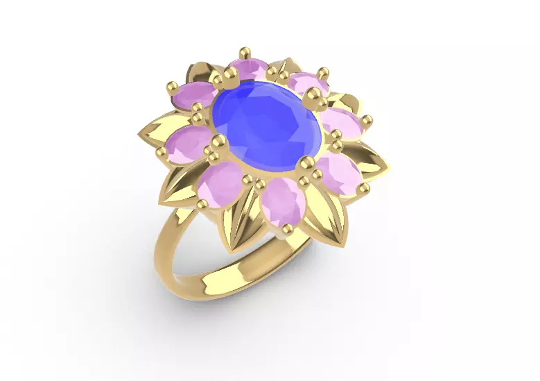Flower ring Free 3D print model