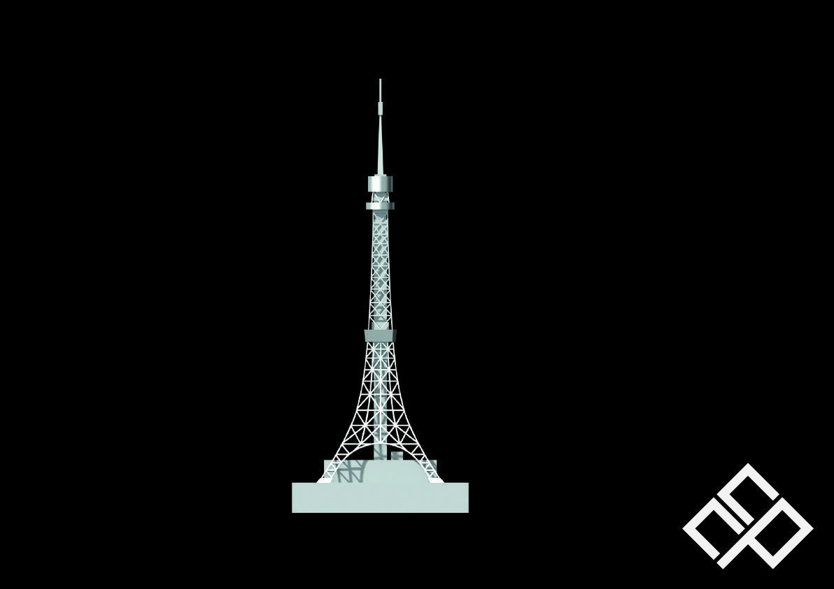 3D Printable Tokyo Tower Japan 3D print model_4