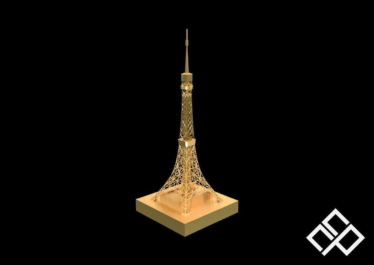 3D Printable Tokyo Tower Japan 3D print model_2
