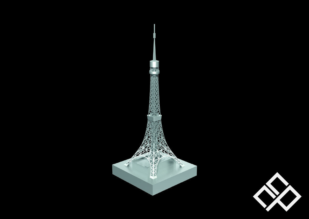 3D Printable Tokyo Tower Japan 3D print model_1