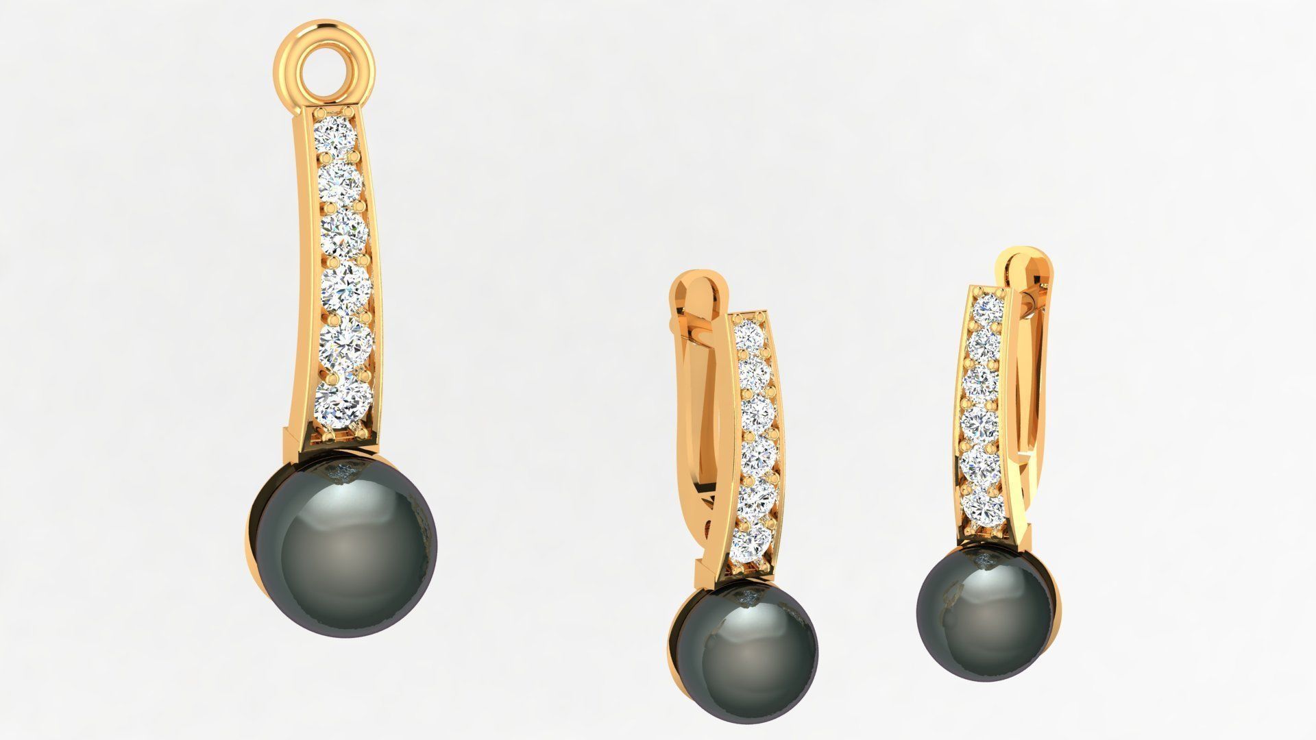 PEARL SET WITH DIAMONDS 3D print model_4