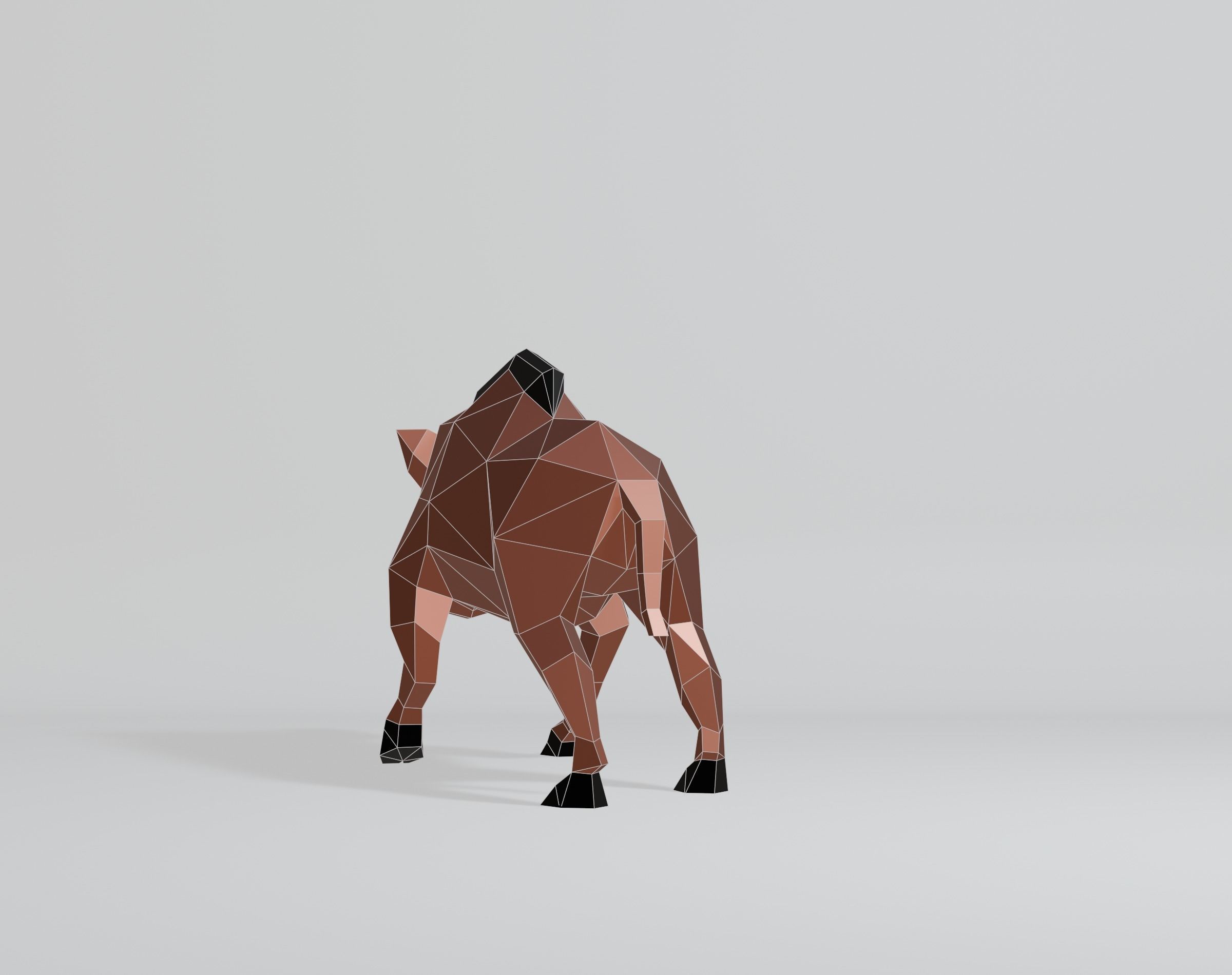 Polygonal Warthog Low-poly 3D model_10
