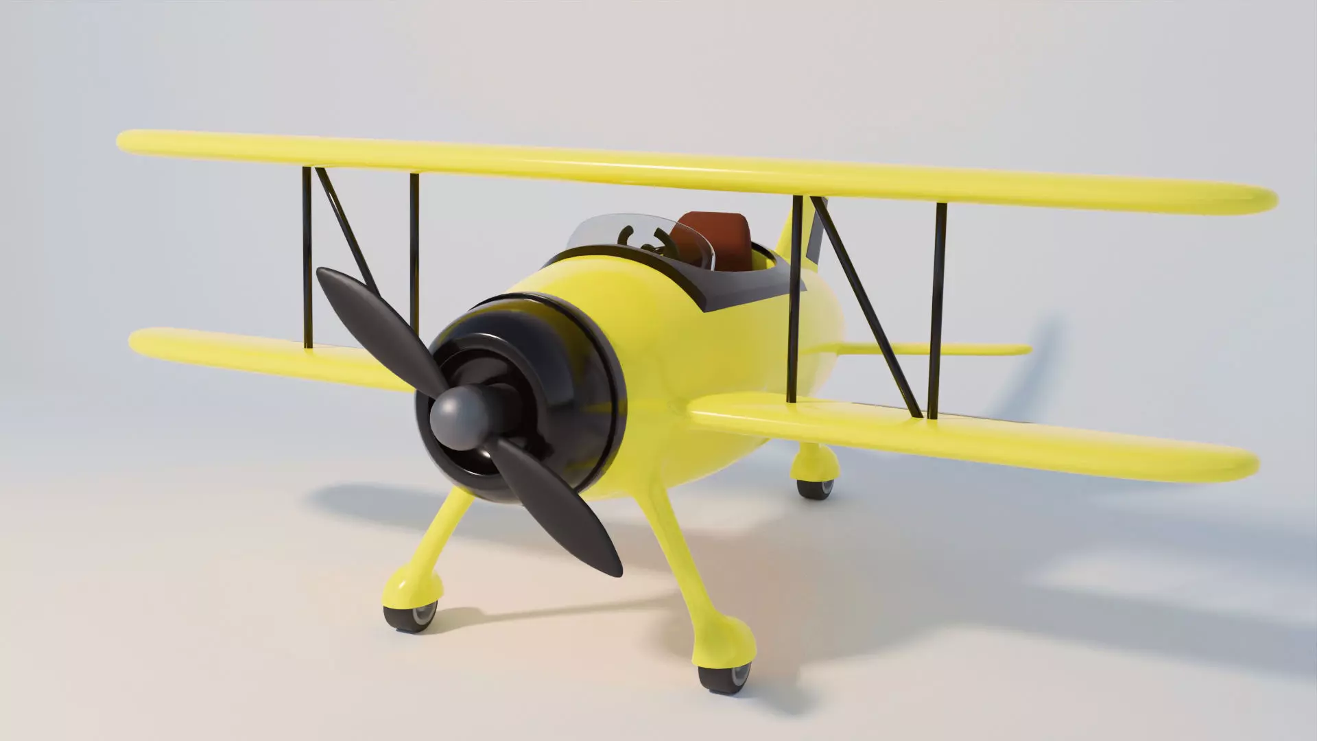 Cartoon Style PLane Low-poly 3D model