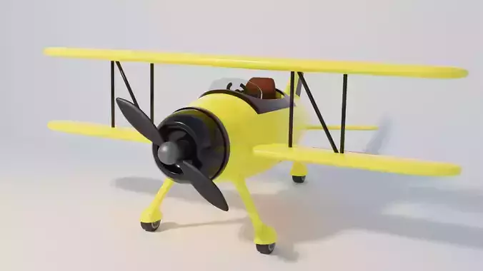 Cartoon Style PLane Low-poly 3D model