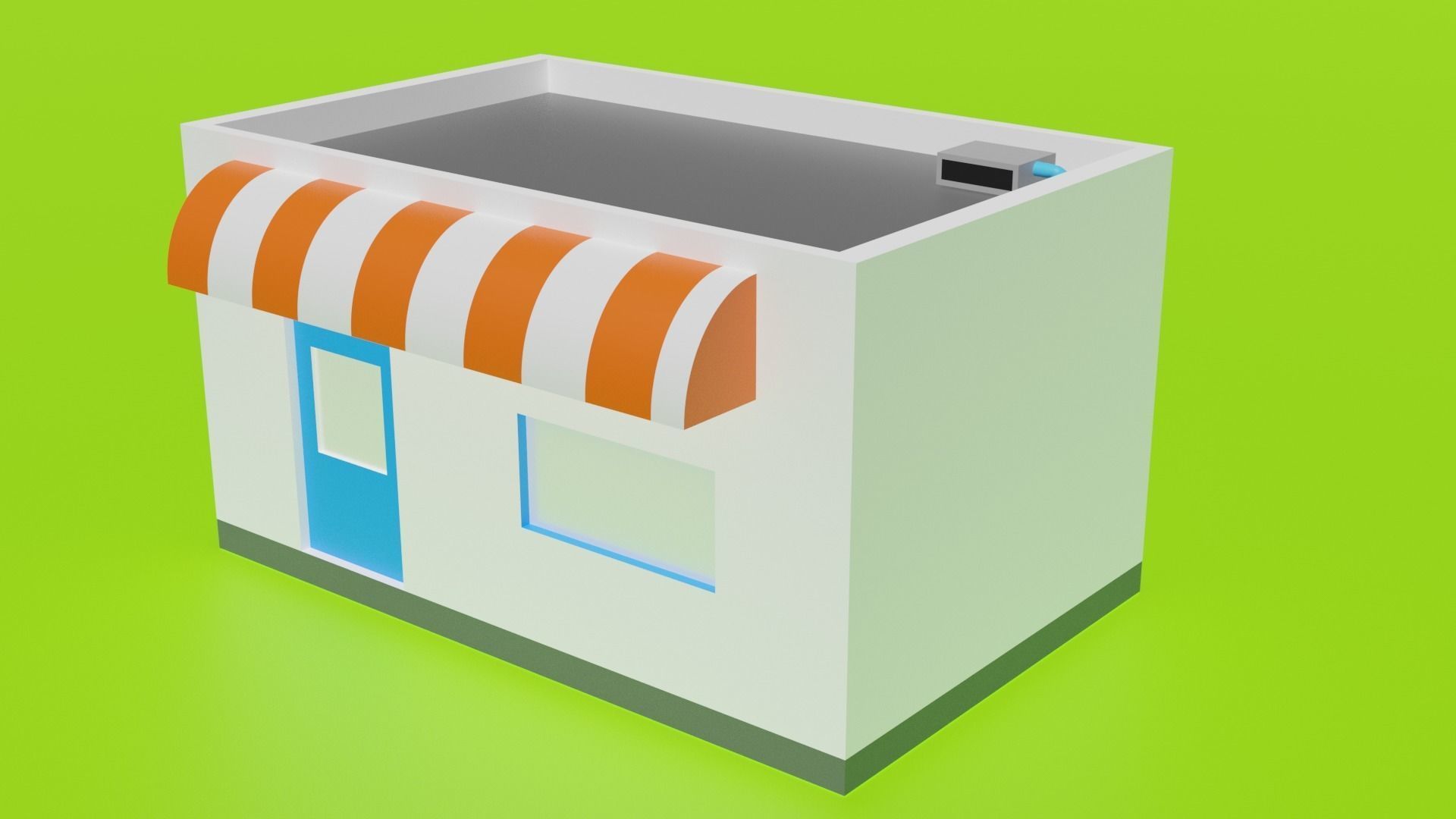 3 House Models Package Low-poly 3D model_7