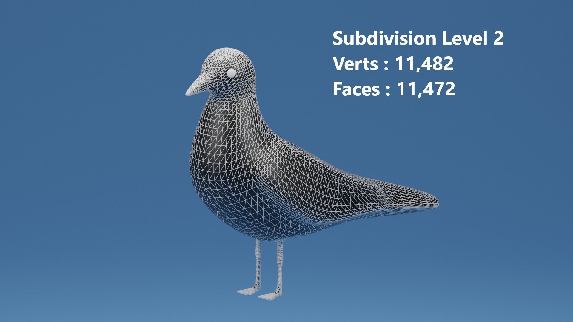 Cartoon Cute Bird Seagull Low-poly 3D model_16