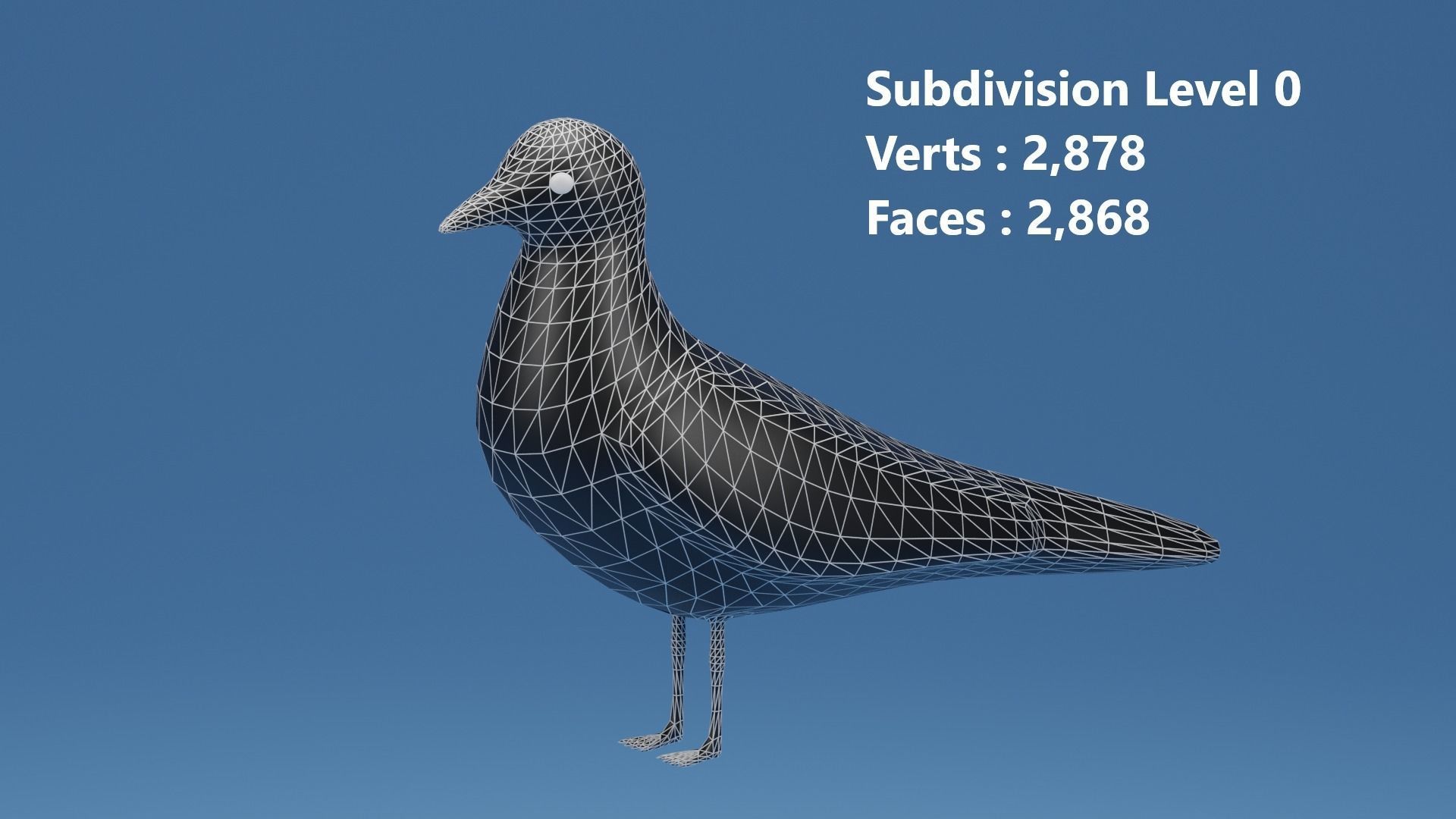 Cartoon Cute Bird Seagull Low-poly 3D model_18