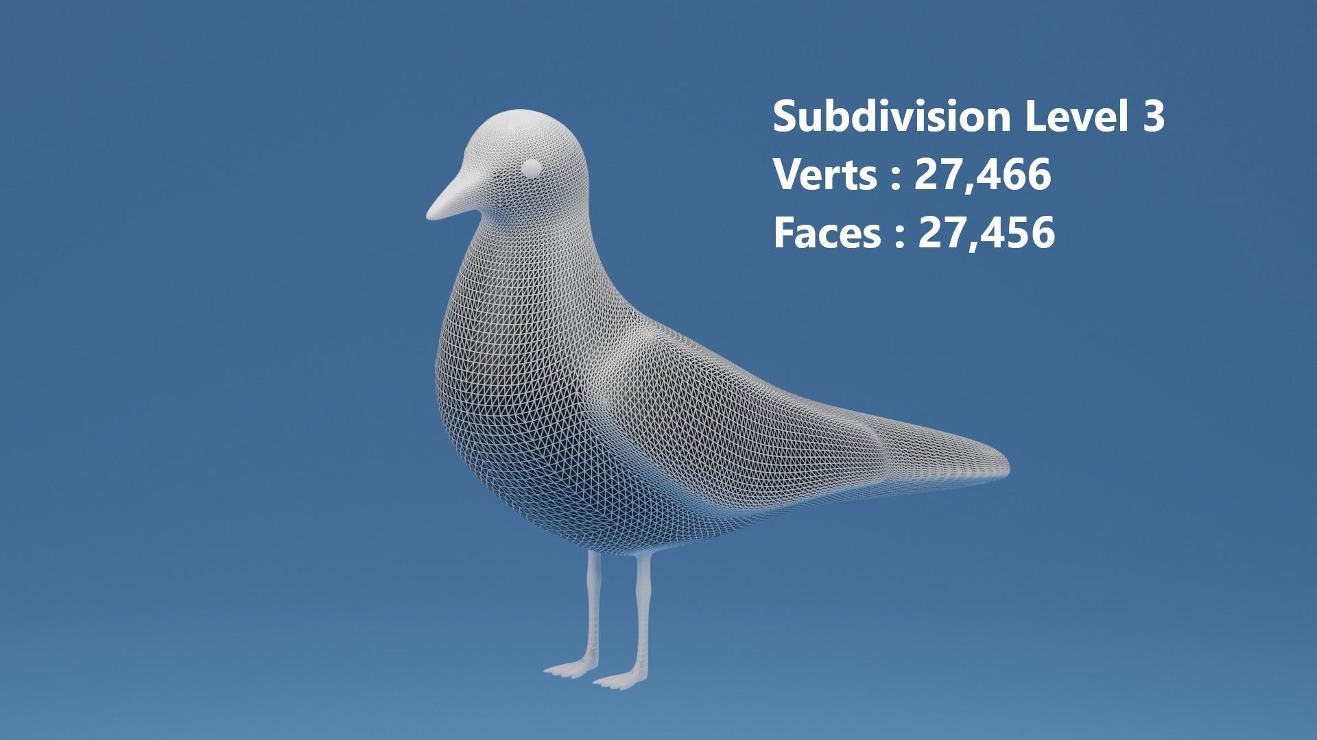 Cartoon Cute Bird Seagull Low-poly 3D model_15