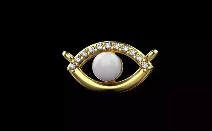 Eye pendant with pearl