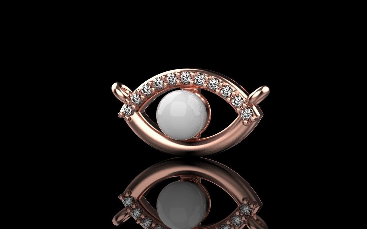 Eye pendant with pearl 3D print model_12